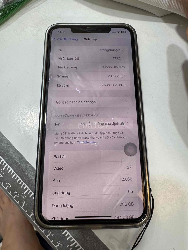 iPhone Xs Max 256GB Trắng đã thay pin còn lại zin. Mua bán Điện thoại tại Huyện Hoài Đức Hà Nội được đăng bởi Phung Trang hình 1