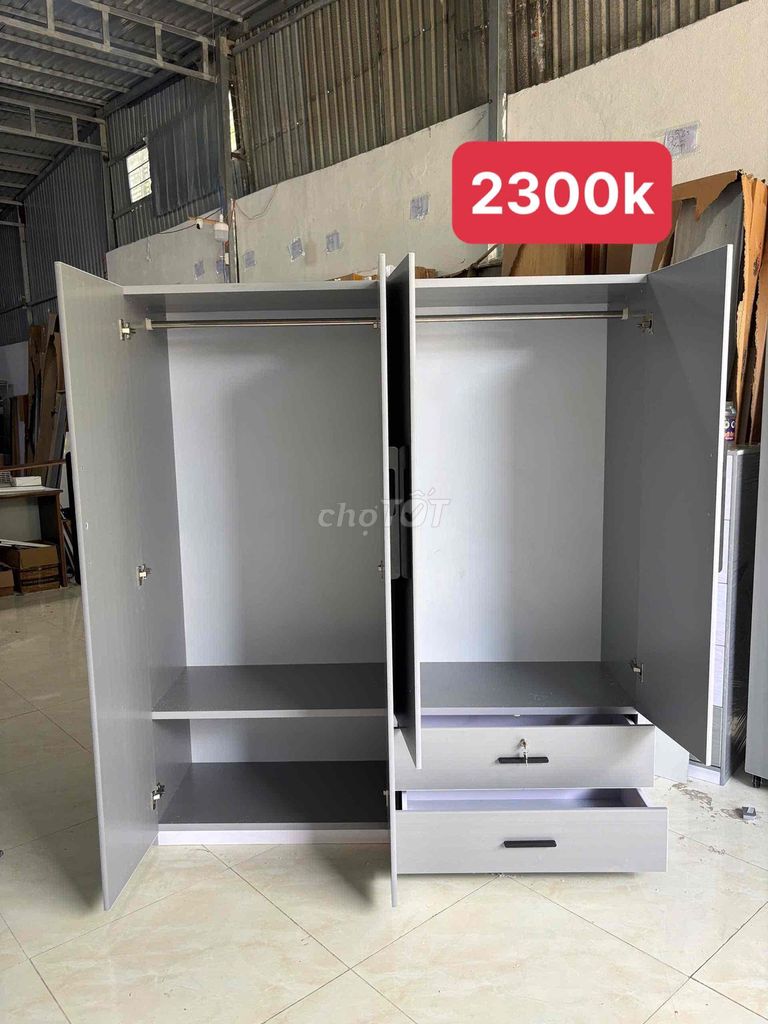 Tủ quần áo Nhựa Đài Loan Xám 4 cánh 1m8x1m6. Mua bán Tủ, kệ gia đình tại Quận 3 Tp Hồ Chí Minh được đăng bởi Nội Thất Giá Xưởng hình 1
