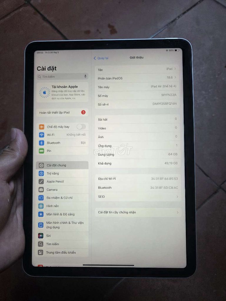 Apple iPad Air 4 64GB Bạc. Mua bán Máy tính bảng tại Quận Bắc Từ Liêm Hà Nội được đăng bởi lan hình 1