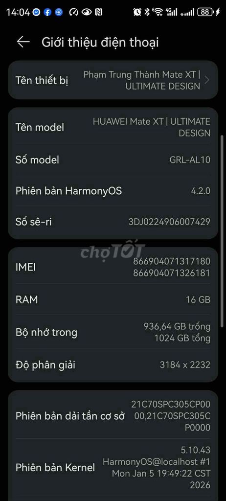 Huawei Mate XT Ultimate Design 1024GB. Mua bán Điện thoại tại Quận Cầu Giấy Hà Nội được đăng bởi Pham Trung Thanh hình 1