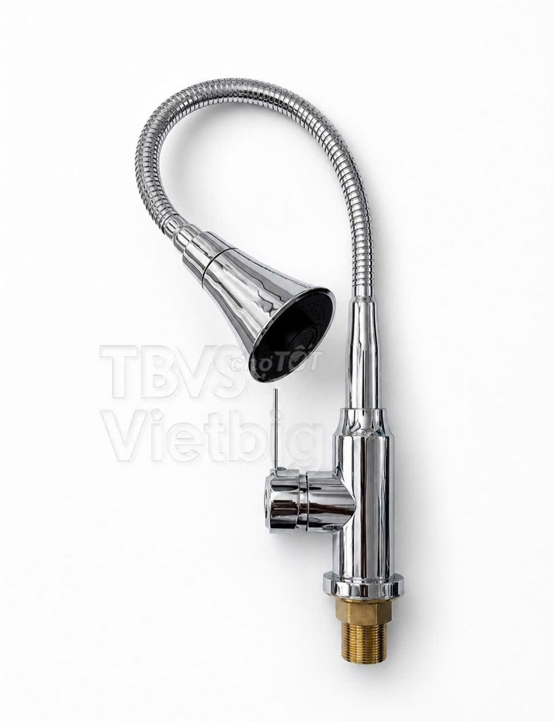 Vòi rửa bát nóng lạnh cần mềm VM6 SUS 304 mạ Crom. Mua bán Thiết bị vệ sinh, nhà tắm tại Quận Hoàng Mai Hà Nội được đăng bởi Thiết bị vệ sinh Vietbig hình 1