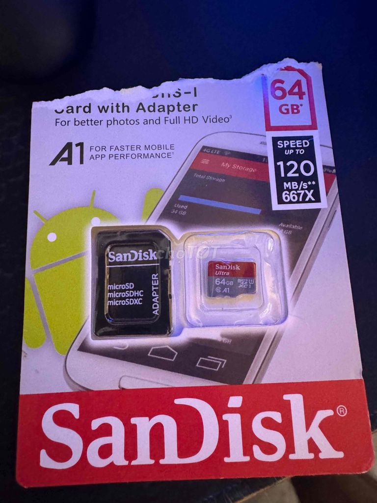 Thẻ nhớ SanDisk microSDXC 64GB Adapter. Mua bán Phụ kiện (Màn hình, Chuột...) tại Thị xã Duy Tiên Hà Nam được đăng bởi Current hình 1