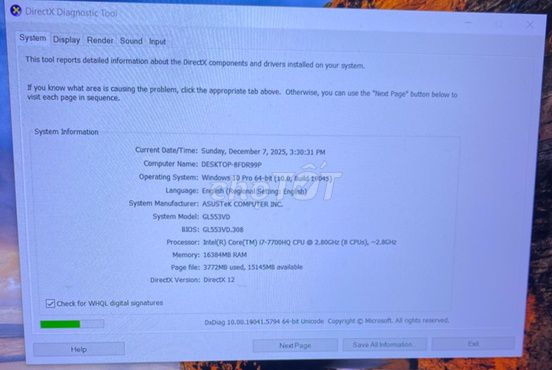 Asus GL553VD i7 7700HQ 16GB GTX 1050. Mua bán Laptop tại Thị xã Bến Cát Bình Dương được đăng bởi liên quân hình 1