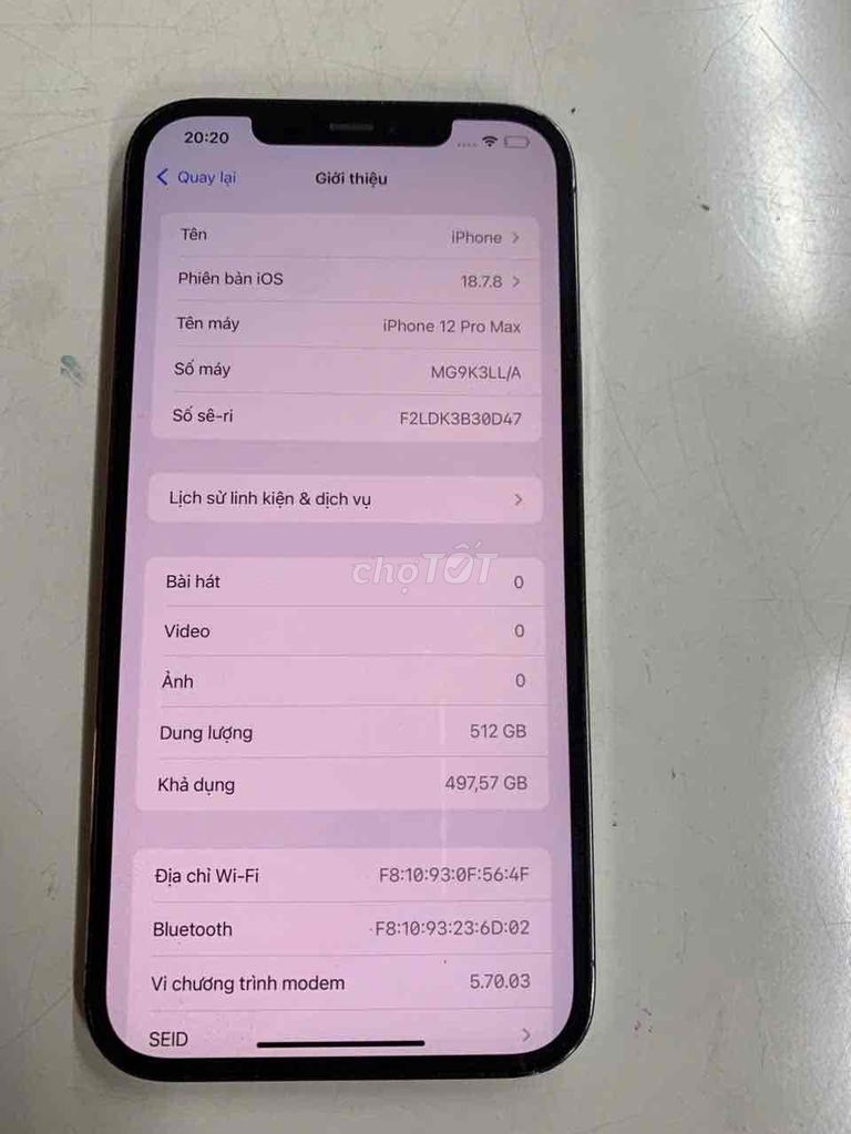Apple iPhone 12 Pro Max 512GB Xám Đã sử dụng. Mua bán Điện thoại tại Quận Lê Chân Hải Phòng được đăng bởi nhung vũ hình 1
