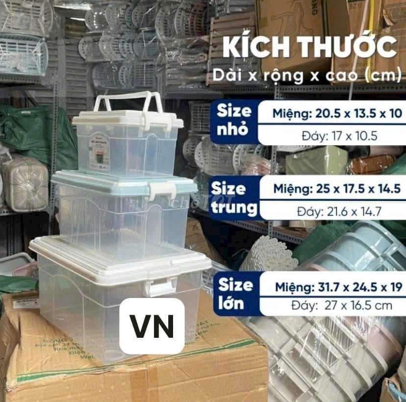 Bộ 3 Hộp Đựng Thực Phẩm Nhựa Việt Nhật