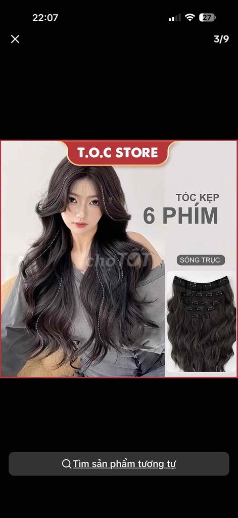 Tóc kẹp Nữ Đen Xoăn sóng trục 6 kẹp. Mua bán Phụ kiện thời trang khác tại Quận 6 Tp Hồ Chí Minh được đăng bởi Anne hình 1