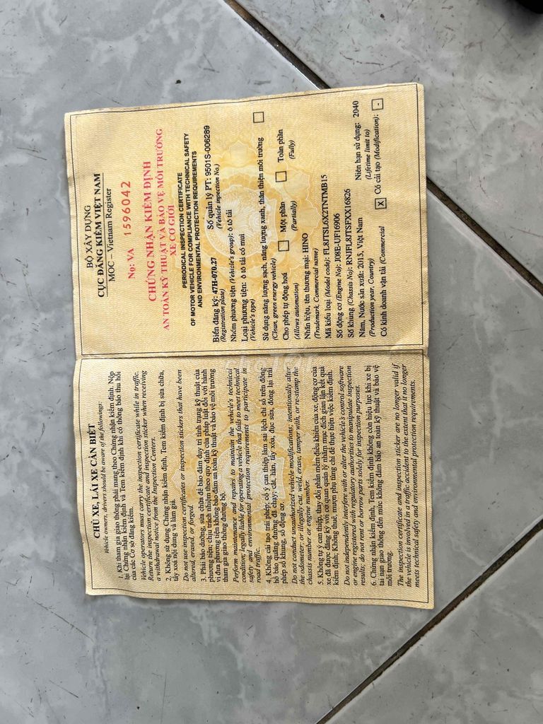 Hino 3 chân 15t xe zin đời 2015. Mua bán Xe tải, xe ben tại Huyện Định Quán Đồng Nai được đăng bởi Kim Quang  hình 6