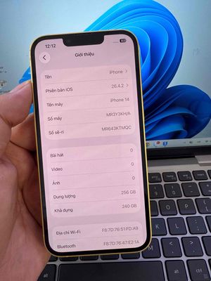 Apple iPhone 14 256GB Vàng 98%