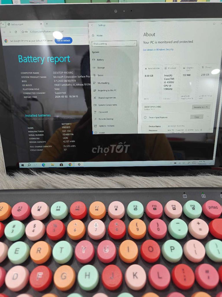 Thanh lý Surface Pro 3 i5 4300U 8/256Gb màn ko cảm. Mua bán Laptop tại Quận 8 Tp Hồ Chí Minh được đăng bởi Đam Mê Công Nghệ hình 1