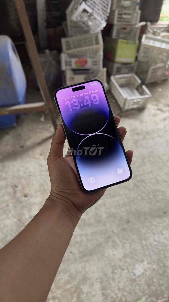 Iphone 14 pro max lock đã cnc khe sim màu tím. Mua bán Điện thoại tại Huyện Mỏ Cày Bắc Bến Tre được đăng bởi Thuận NL hình 1