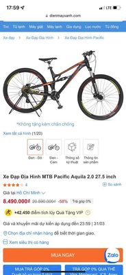 Thanh lí xe đạp MTB Pacific Aquila 2.0 giá rẻ