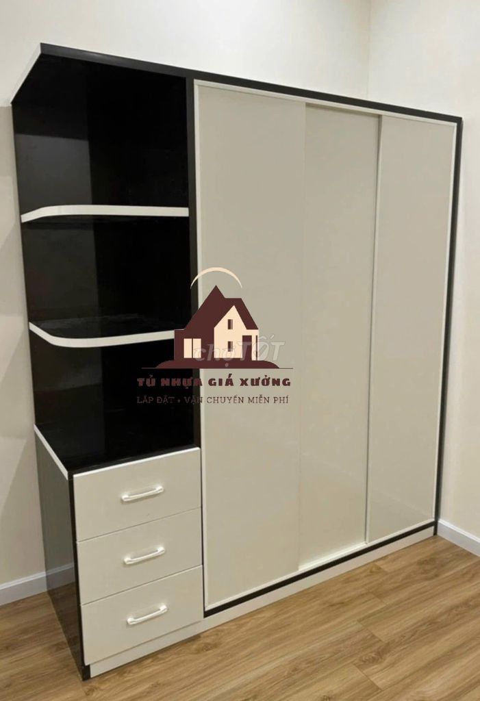 Tủ quần áo Nhựa Đài Loan 1m8 x 1m45 x 45cm. Mua bán Tủ, kệ gia đình tại Quận Gò Vấp Tp Hồ Chí Minh được đăng bởi Nội thất giá xưởng hình 1