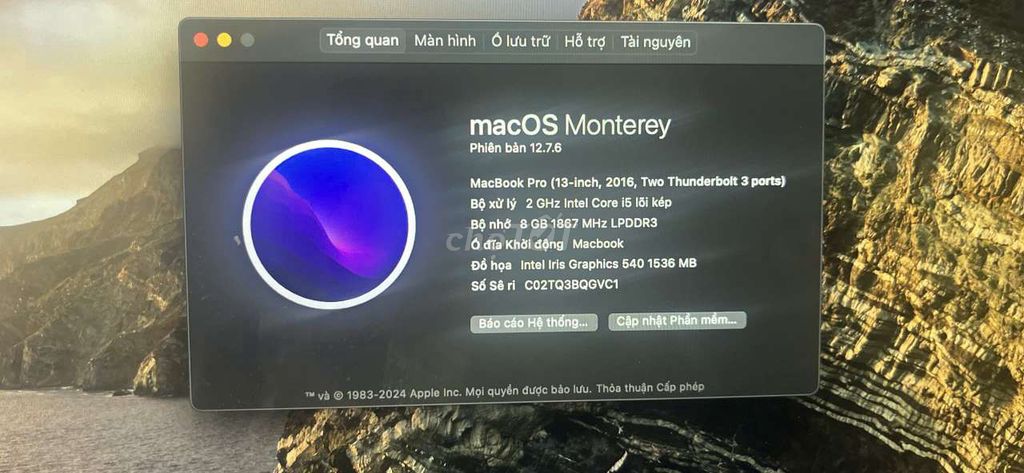 Apple MacBook Pro 2016 i5 8GB/256GB Xám. Mua bán Laptop tại Quận 7 Tp Hồ Chí Minh được đăng bởi ms Vinh hình 1