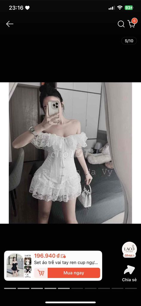 Set áo váy nữ ren Trắng. Mua bán Quần áo tại Huyện Núi Thành Quảng Nam được đăng bởi Diễm Phương hình 1