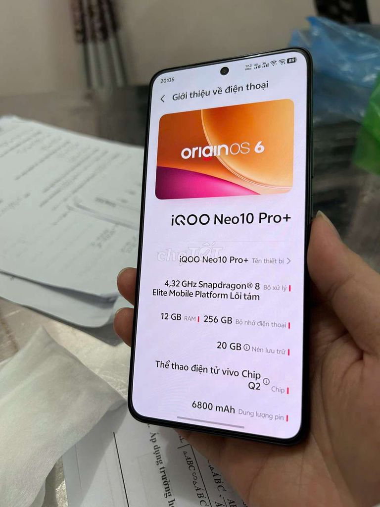 iQOO Neo 10 Pro+ 256GB Đen. Mua bán Điện thoại tại Quận Bắc Từ Liêm Hà Nội được đăng bởi Treasure hình 1