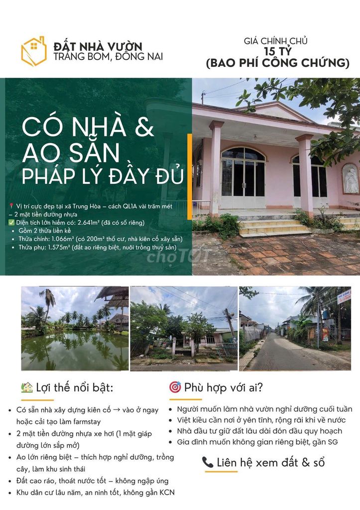 CHÍNH CHỦ CẦN BÁN
Địa chỉ: Xã Trung Hòa, huyện Trảng Bom