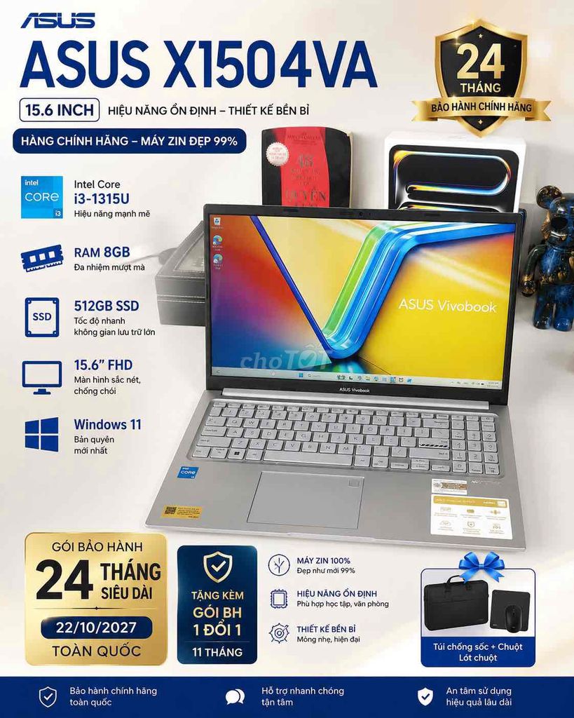 Asus X1504VA i3 1315U 15.6 inch 8GB/512GB. Mua bán Laptop tại Quận Ninh Kiều Cần Thơ được đăng bởi SUN APPLE STORE hình 1
