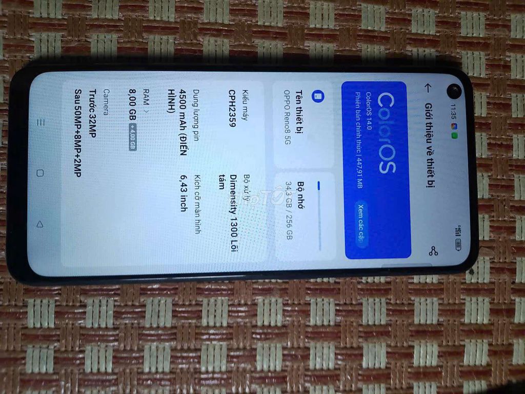 Oppo Reno8 5G gam 8G/256GB. Mua bán Điện thoại tại Quận 11 Tp Hồ Chí Minh được đăng bởi Mai Mai hình 1
