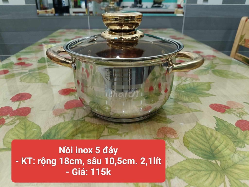 Nồi inox 5 đáy cao cấp (18cm, 2,1lít)