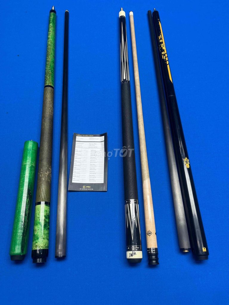 Cơ bida Dufferin Ngọn 12.5 Gỗ Nhiều màu