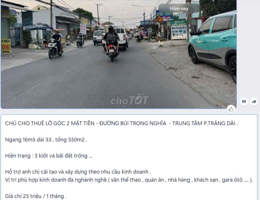CHO THUÊ MẶT BẰNG PHƯỜNG TRẢNG DÀI GIÁ 25 TRIỆU. Cho thuê văn phòng, mặt bằng kinh doanh tại Thành phố Biên Hòa Đồng Nai được đăng bởi minh trâm hình 1