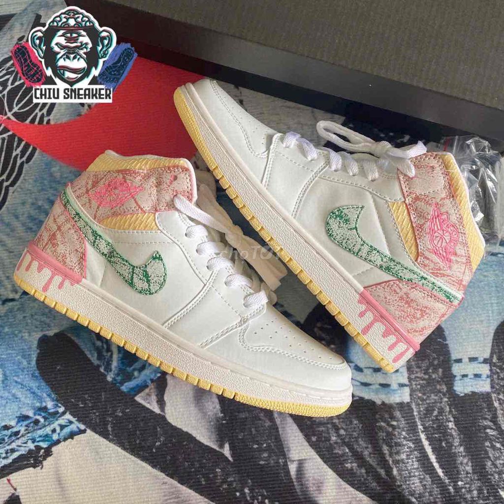 Giày sneaker nữ jd1 cổ cao màu hồng cream. Mua bán Giày dép tại Quận 8 Tp Hồ Chí Minh được đăng bởi CHIU Fashion hình 1