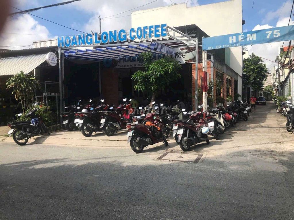 Nhà SHR 6m hậu 7,4m x 20m. Góc 2MT Đường HT45 ( Đang KD Cafe)