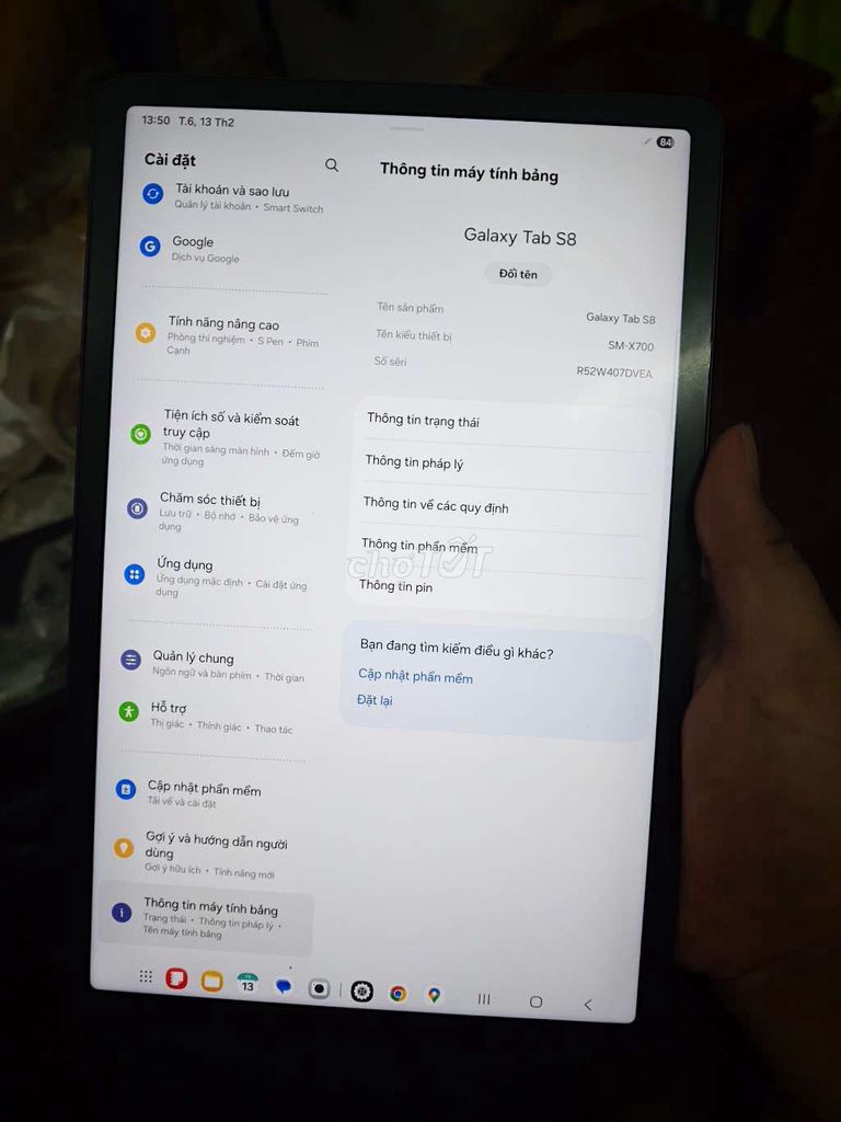 Samsung Galaxy Tab S8 Xám 8GB/128GB Like New. Mua bán Máy tính bảng tại Quận Thanh Xuân Hà Nội được đăng bởi Duc Minh hình 1