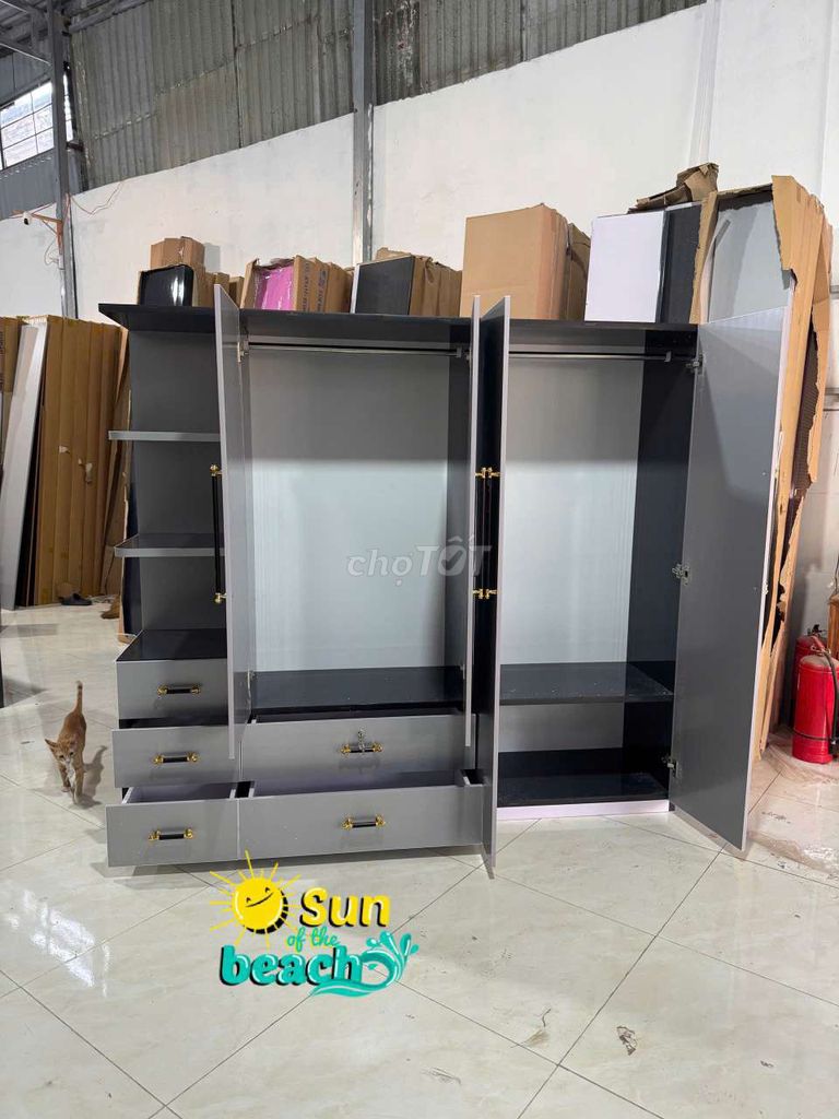 Tủ quần áo nhựa 4 cánh Xám dài 2m. Mua bán Tủ, kệ gia đình tại Quận Tân Phú Tp Hồ Chí Minh được đăng bởi Nội Thất Phúc Trường An hình 1