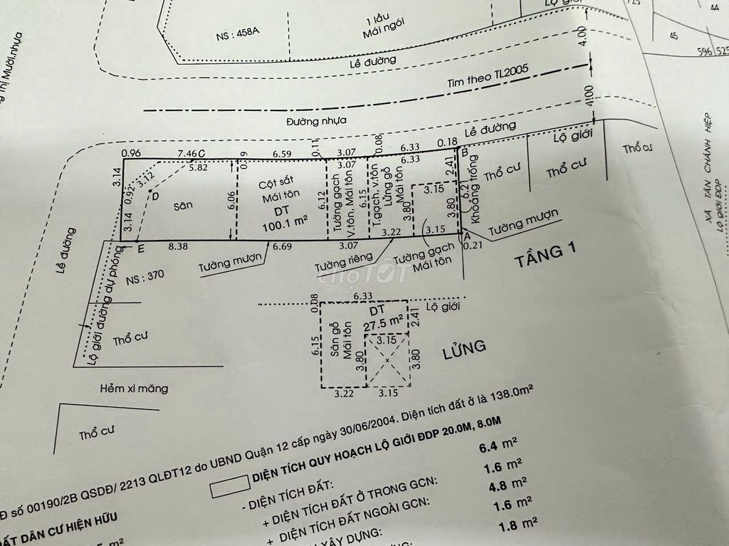 Bán Nhà 2 Mặt Tiền 6x28m giá 15 tỷ  Đường Dương Thị Mười, P. Tân Thới