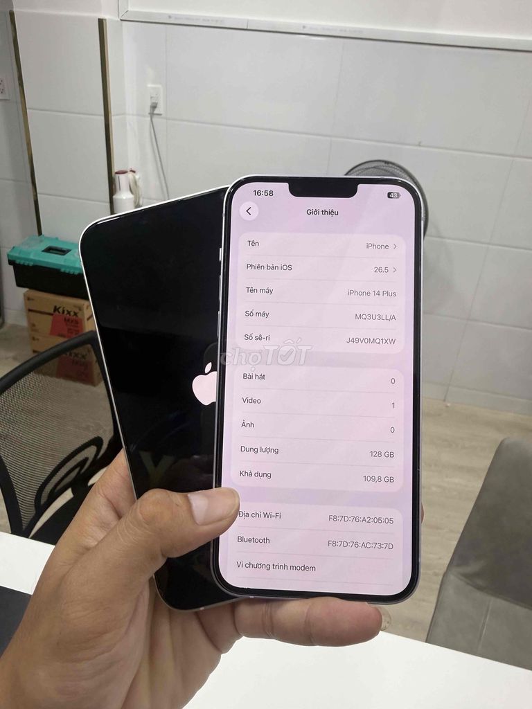 Apple iPhone 14 Plus 128GB Trắng, Tím pin 9x. Mua bán Điện thoại tại Quận 4 Tp Hồ Chí Minh được đăng bởi Nguyễn Thị Minh hình 1