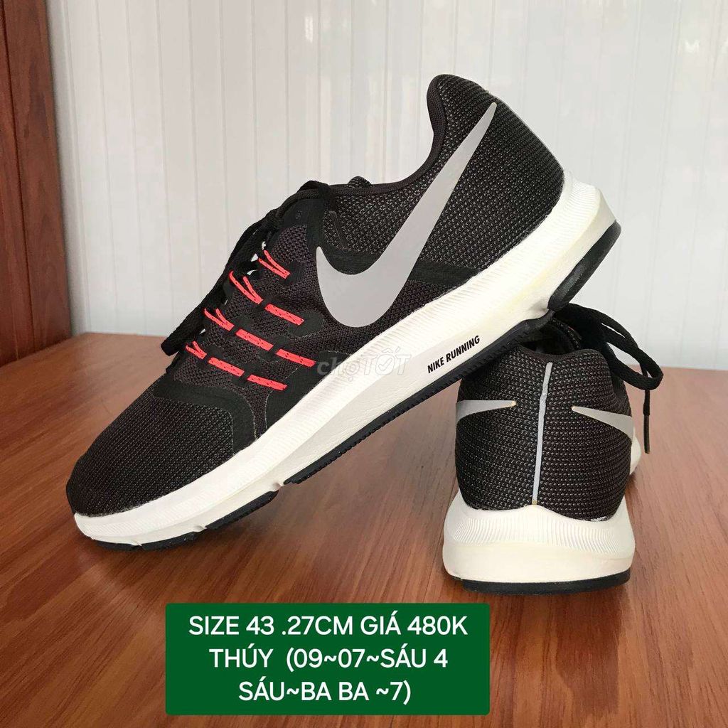 GIÀY SIZE 43 CHÂN 27CM HIỆU NIKE,ĐỘ MỚI CAO, NHẸ