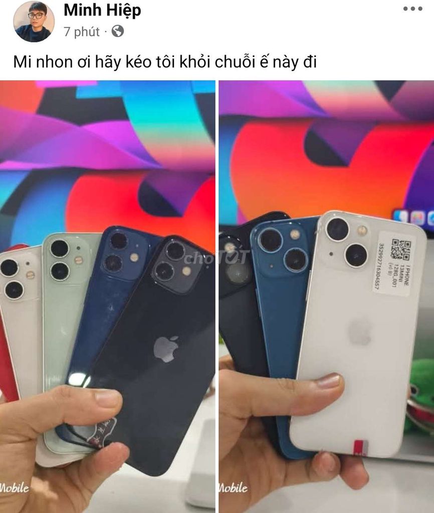 có chút 12 mini, 13 mini zin báo giá cho ae lựa. Mua bán Điện thoại tại Quận Liên Chiểu Đà Nẵng được đăng bởi Minh Hiệp CócXanhMobile hình 1