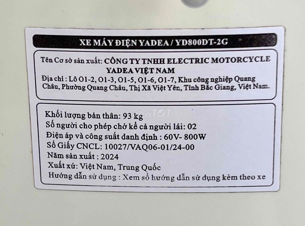 Xe máy điện Yadea Ocean 2024. Mua bán Xe điện tại Thành phố Vũng Tàu Bà Rịa - Vũng Tàu được đăng bởi Cao Trí hình 19