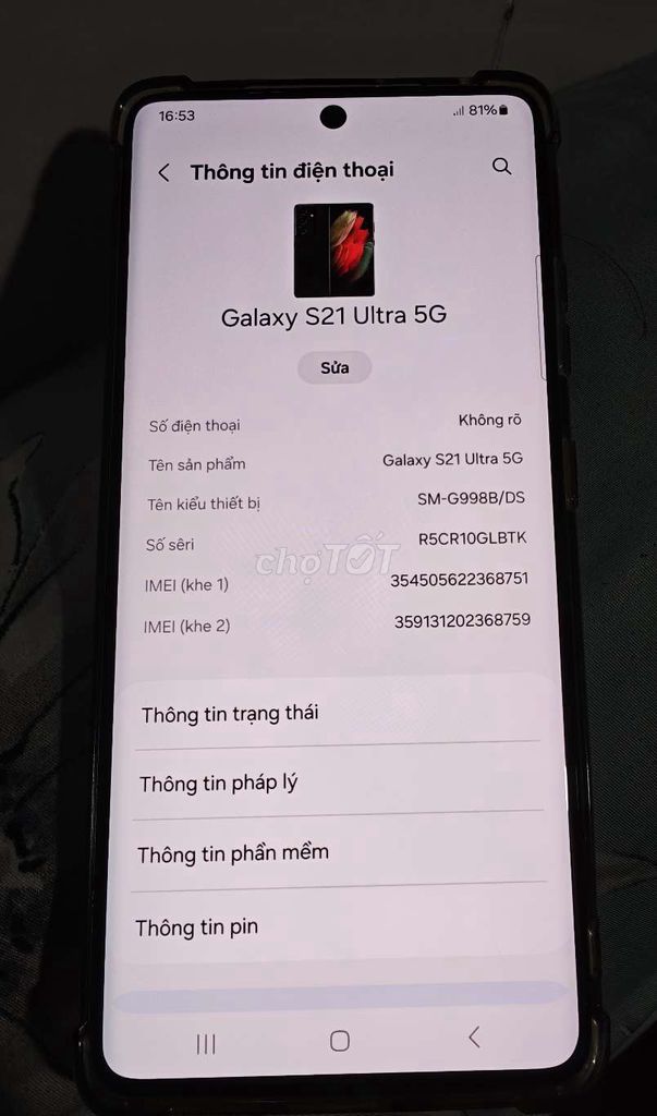 Samsung S21 Ultra 5G Việt Nam . Mua bán Điện thoại tại Thành phố Thủ Đức Tp Hồ Chí Minh được đăng bởi Yến Nhi hình 1