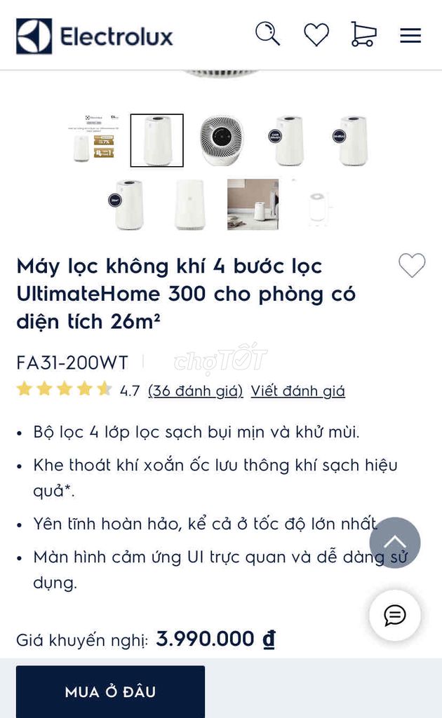 dư máy lọc không khí elec chưa xé bịch nguyên hộp