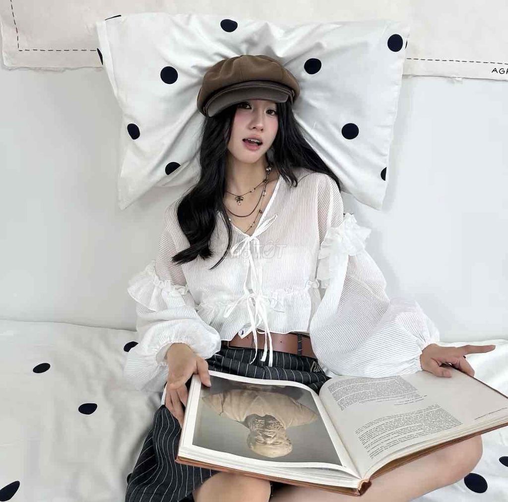 Áo babydoll bồng bềnh tay nhún bèo Freesize. Mua bán Quần áo tại Huyện Trảng Bàng Tây Ninh được đăng bởi Vân Anh hình 1