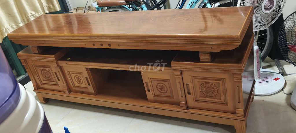 Kệ tivi Gỗ xoan đào Nâu 1m8x40x70. Mua bán Tủ, kệ gia đình tại Quận Tây Hồ Hà Nội được đăng bởi nguyen van chien hình 1