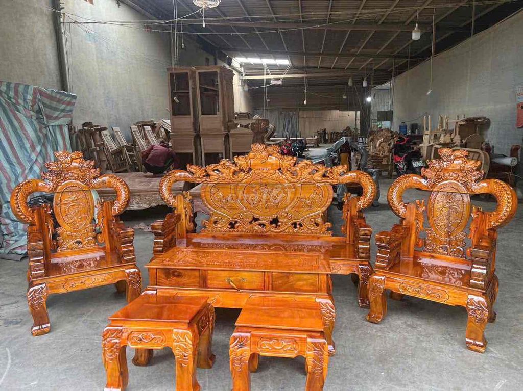 Bộ salon Gỗ tràm bông vàng mẫu rồng khuỳnh tay 12. Mua bán Bàn ghế tại Huyện Hóc Môn Tp Hồ Chí Minh được đăng bởi tuyến hình 1