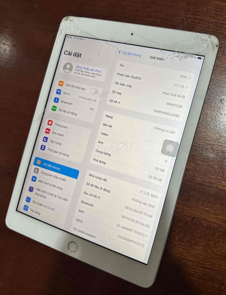 Apple iPad Gen 6 32GB Bạc. Mua bán Máy tính bảng tại Thành phố Trà Vinh Trà Vinh được đăng bởi Luận hình 1