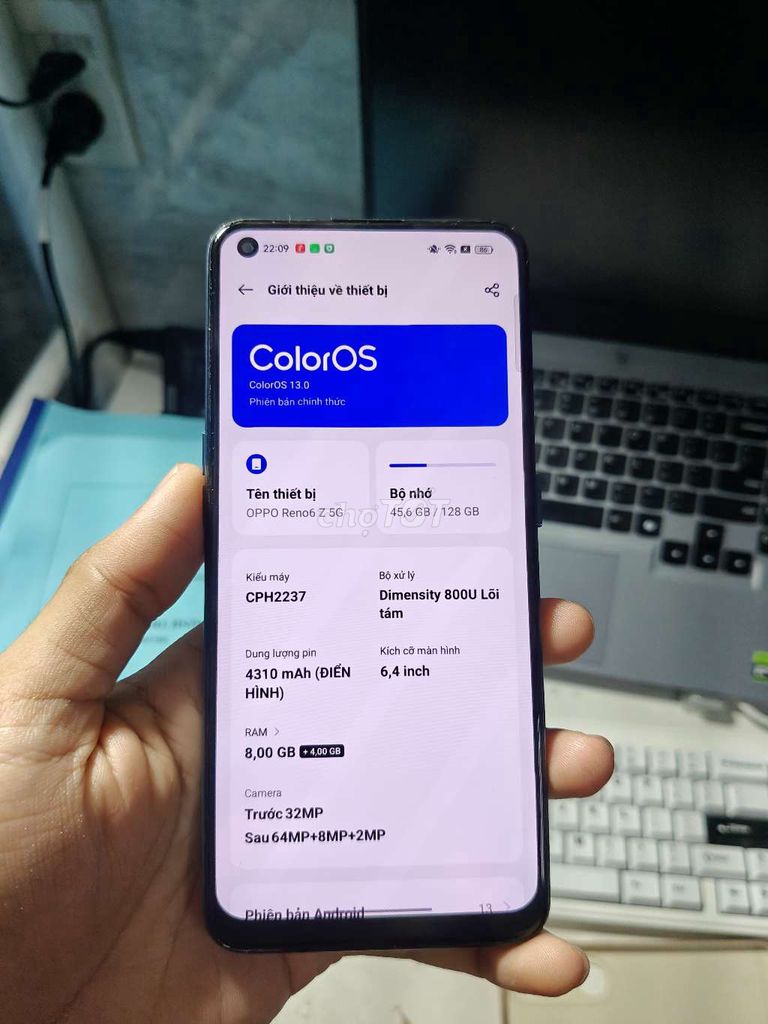 Oppo Reno 6Z 5G 128GB. Mua bán Điện thoại tại Quận Cái Răng Cần Thơ được đăng bởi Genjirou hình 1