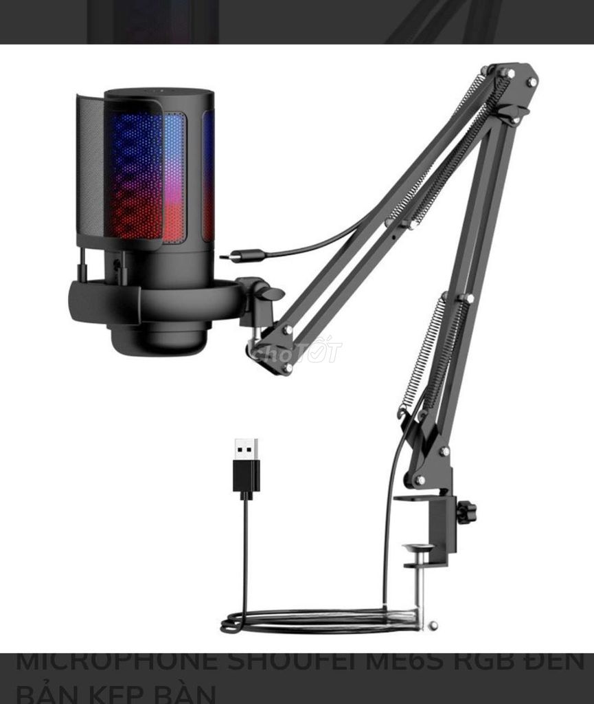 Microphone Shoufei ME6S RGB Đen. Mua bán Tivi, Âm thanh tại Thành phố Rạch Giá Kiên Giang được đăng bởi nguyen cong hien hình 1