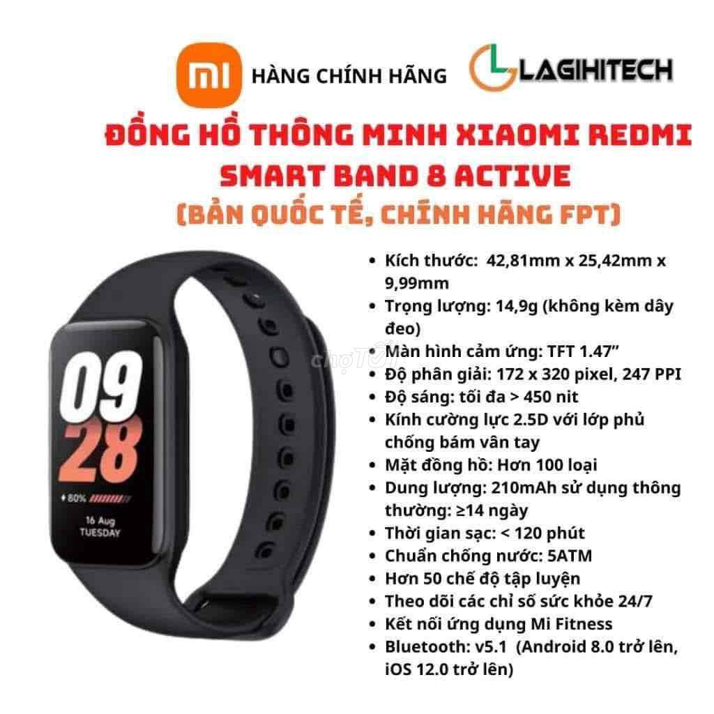 Xiaomi Redmi Smart Band 8 Active Đen. Mua bán Thiết bị đeo thông minh tại Quận Bình Tân Tp Hồ Chí Minh được đăng bởi Trang hình 1