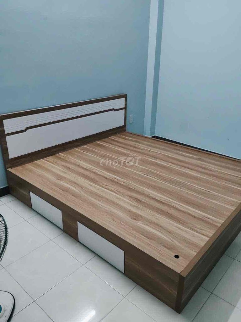 Giường ngủ Gỗ MDF Vân gỗ, trắng 1m6 x 1m8. Mua bán Giường, chăn ga gối nệm tại Thành phố Biên Hòa Đồng Nai được đăng bởi Mỹ hạnh hình 1