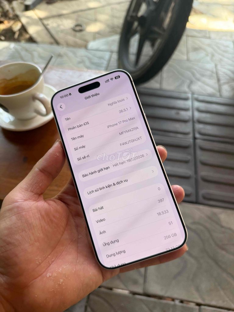 Apple iPhone 17 Pro Max 256GB Hồng Đã sử dụng. Mua bán Điện thoại tại Quận Ngũ Hành Sơn Đà Nẵng được đăng bởi Nghĩa  hình 1