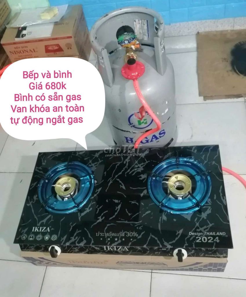 Bếp và bình gas, giá 680k