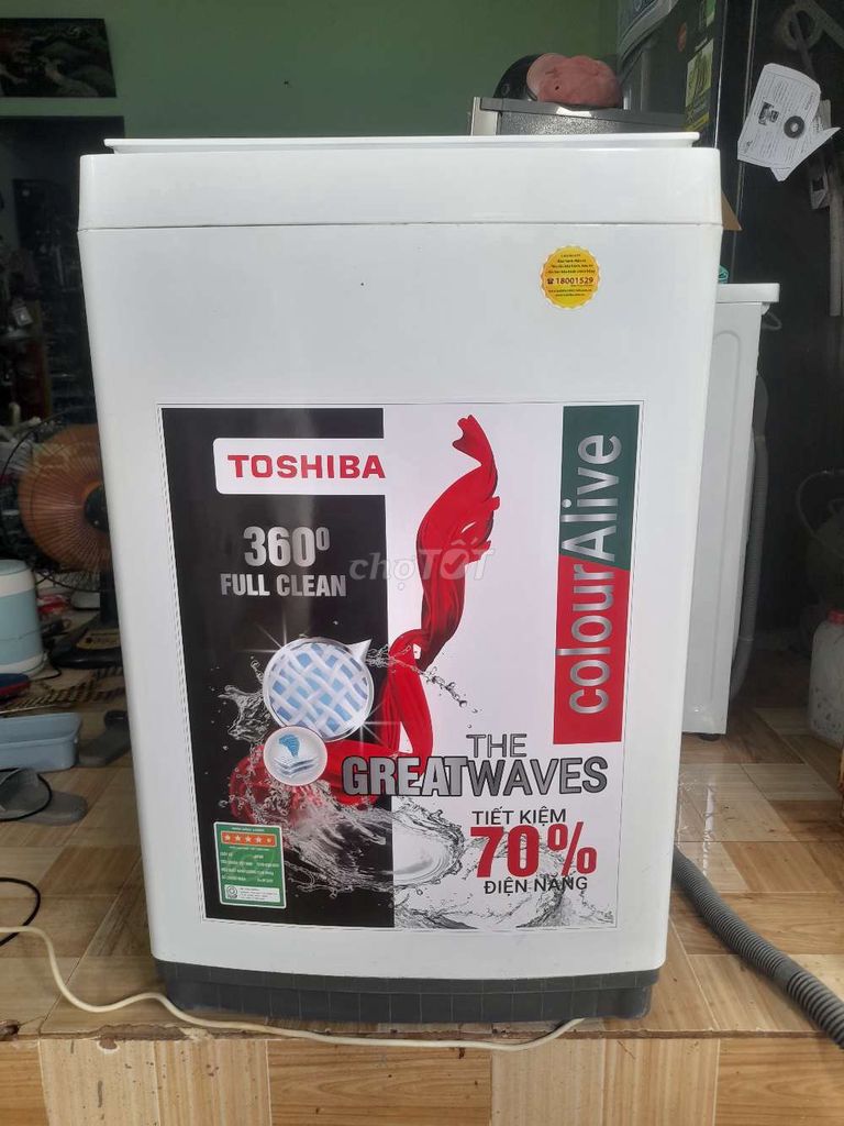 Máy giặt Toshiba 9kg cửa trên Trắng Đã sử dụng. Mua bán Máy giặt tại Huyện Châu Phú An Giang được đăng bởi QUANG THỆN hình 1