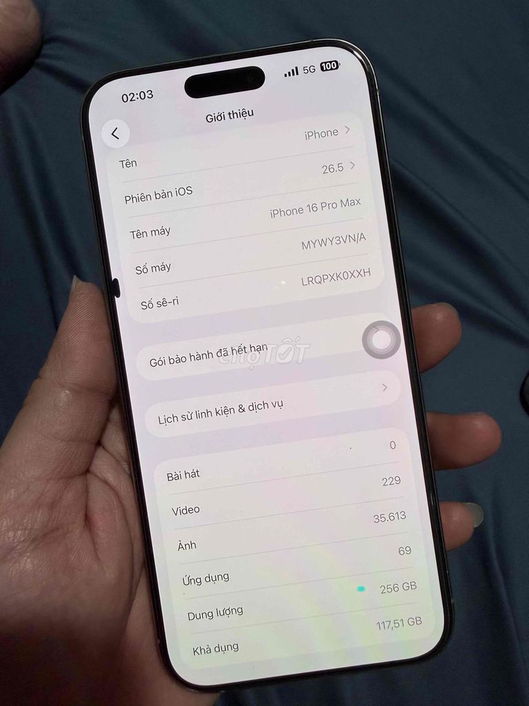 Apple iPhone 16 Pro Max 256GB Titan Đã qua sử dụng. Mua bán Điện thoại tại Thành phố Thuận An Bình Dương được đăng bởi Huy mua bán sửa chữa iphone ipad hình 1