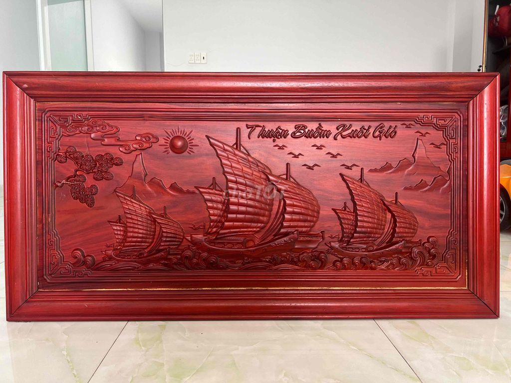Tranh gỗ treo tường 120x60cm màu Đỏ