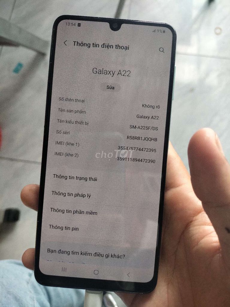 Samsung Galaxy A22 128GB Xanh ngọc. Mua bán Điện thoại tại Quận Ninh Kiều Cần Thơ được đăng bởi Quốc Khang hình 1